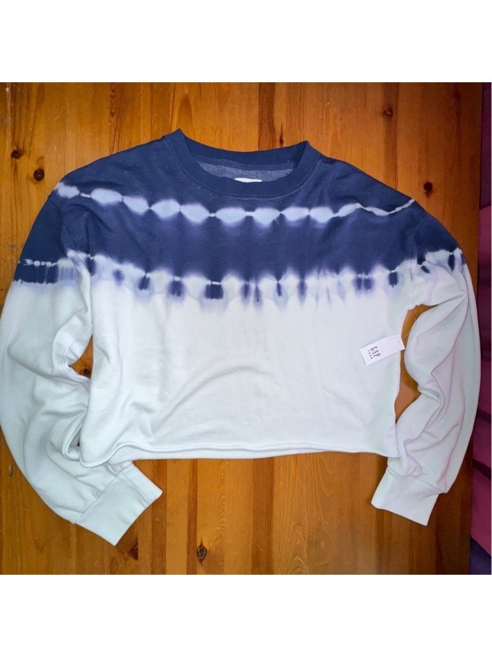Gap teen tie dye cropped sweatshirt